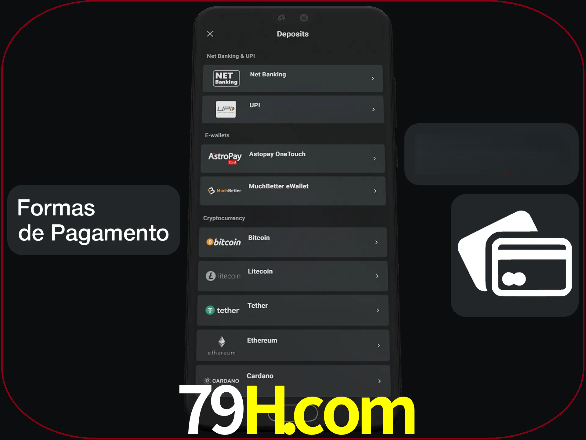 Escolha a forma de pagamento de sua preferência.